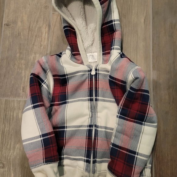 Excellent used condition boys 4T fleece lined zip up hoodie - Picture 1 of 4